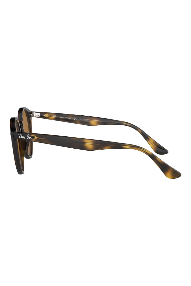 49mm Polarized Round Sunglasses, Alternate, color, DARK HAVANA SOLID