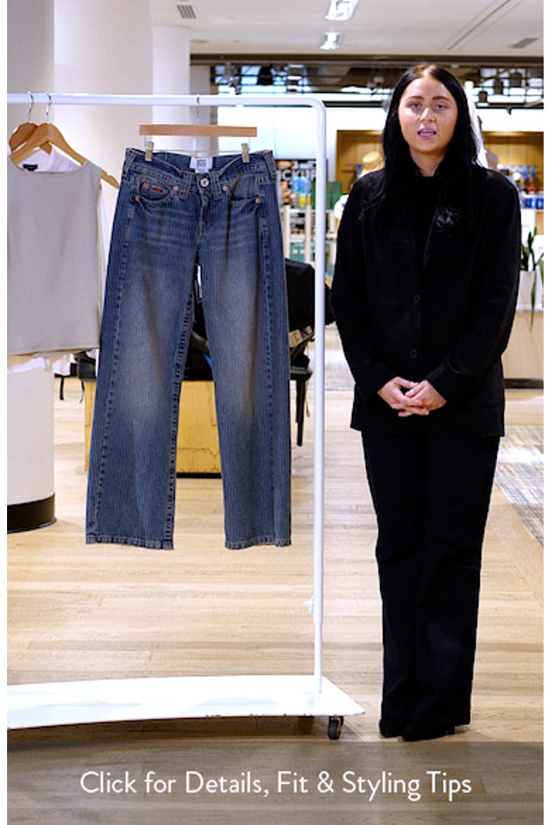 Kayla Low-Rise Wide-Leg Pinstripe Jeans video