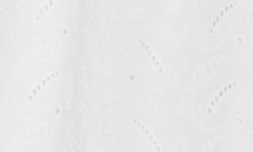 Brooks Brothers Paisley Eyelet Cotton Poplin Camp Shirt In White