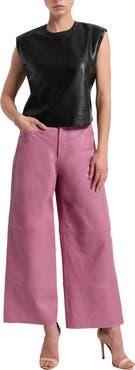 AS by DF Ruby Leather Wide Leg Jeans