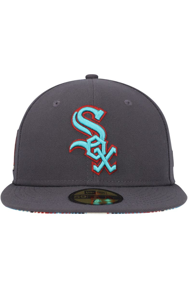 New Era Men's New Era Graphite Chicago White Sox Print Undervisor 59FIFTY Fitted Hat, Alternate, color, Graphite