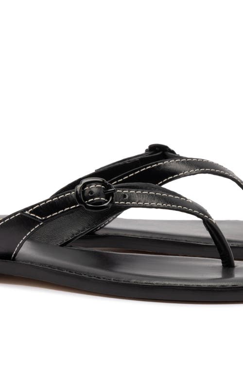 Larroude Mary Kate Flat Sandal Black In Black