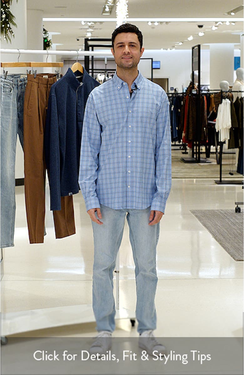 Miramont Windowpane Check Everyday Performance Button-Down Shirt, sales video thumbnail