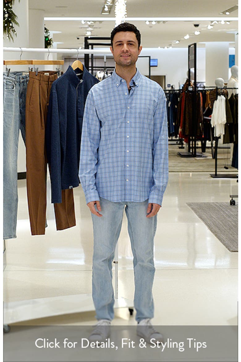 Miramont Windowpane Check Everyday Performance Button-Down Shirt video