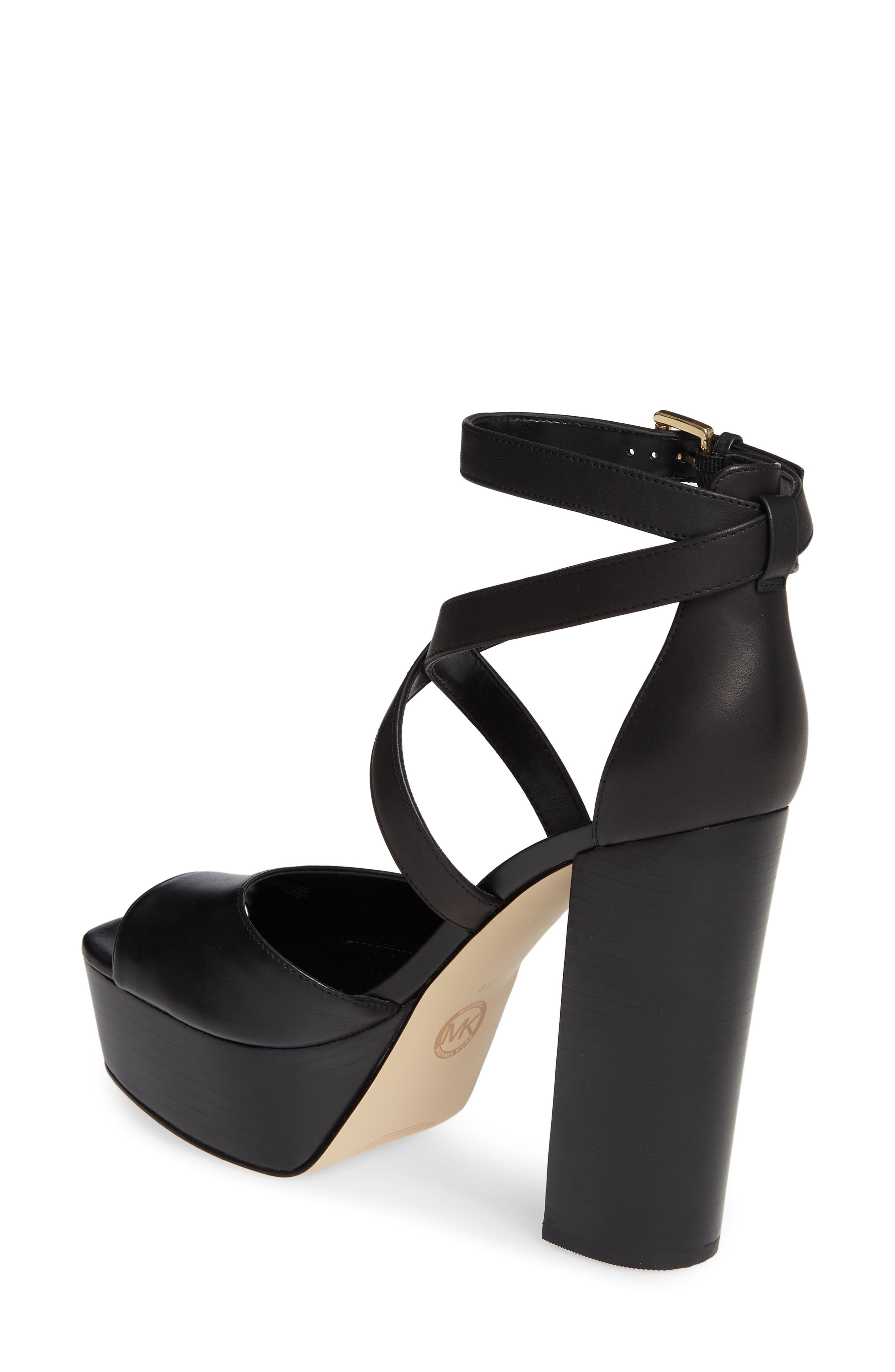 Burke Platform Sandal, Alternate, color, BLACK VACHETTA LEATHER