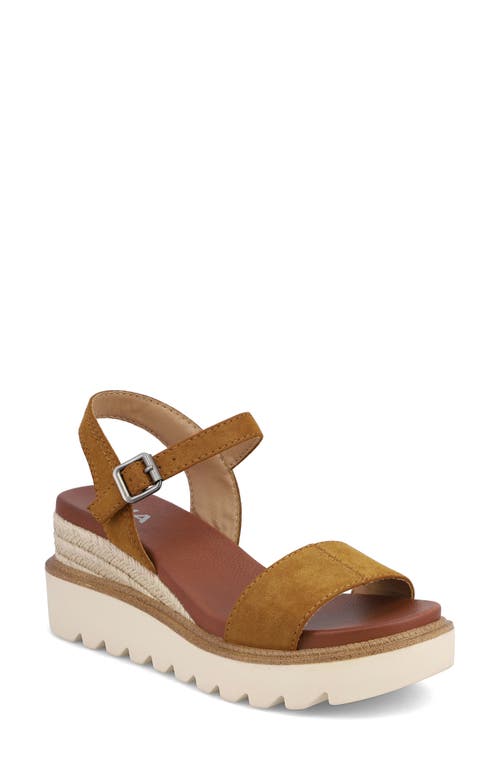 Shop Mia Ophida Ankle Strap Platform Wedge Sandal In Cognac