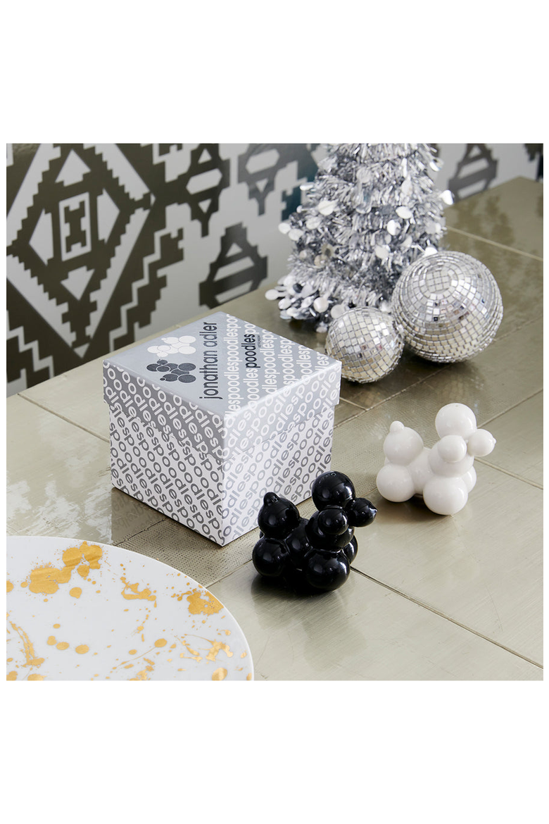 Poodle Salt and Pepper Set, Alternate, color, Black / White
