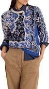 NIC+ZOE Bandana Jacquard Crewneck Sweater