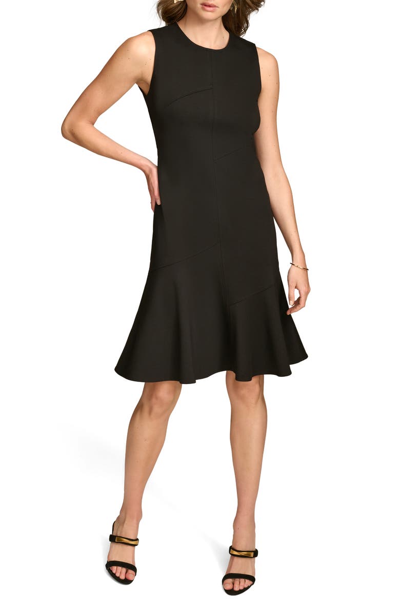 Sleeveless Ruffle Hem Dress, Main, color, BLACK
