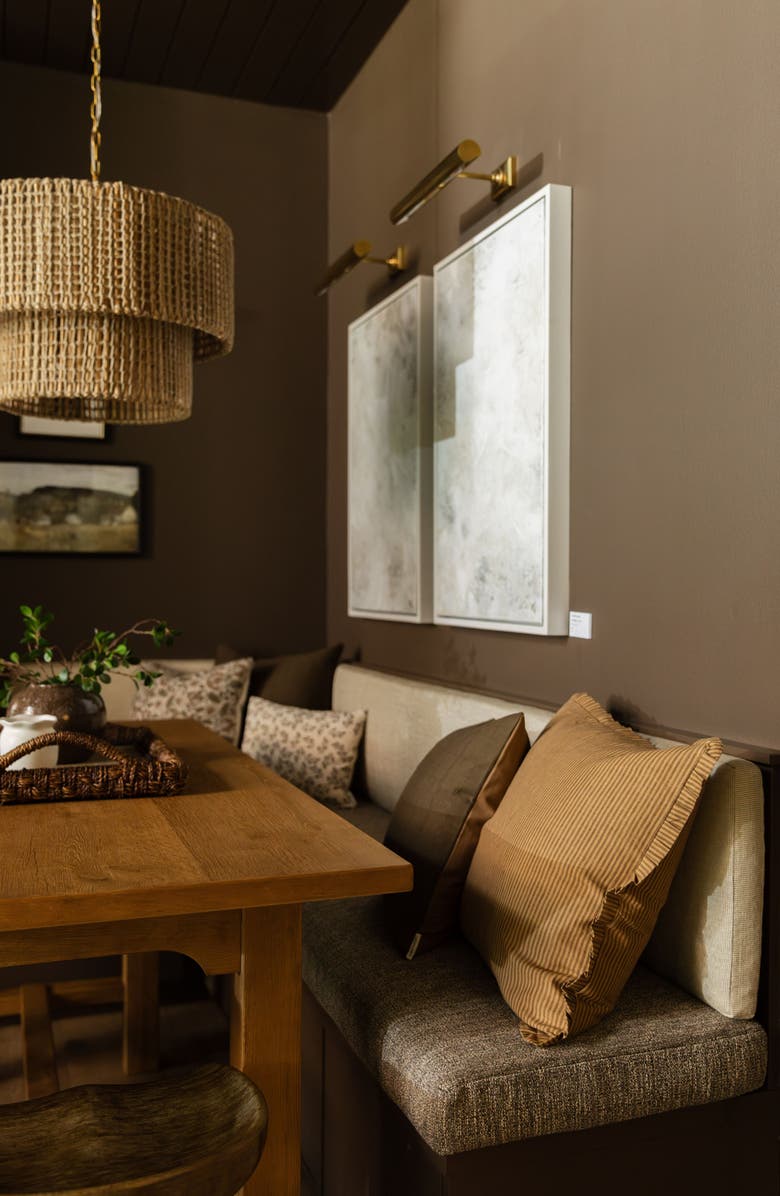 Linen & James Graham | Cedar Brown Woven Stripe Pillow Cover, Alternate, color, Cedar Brown