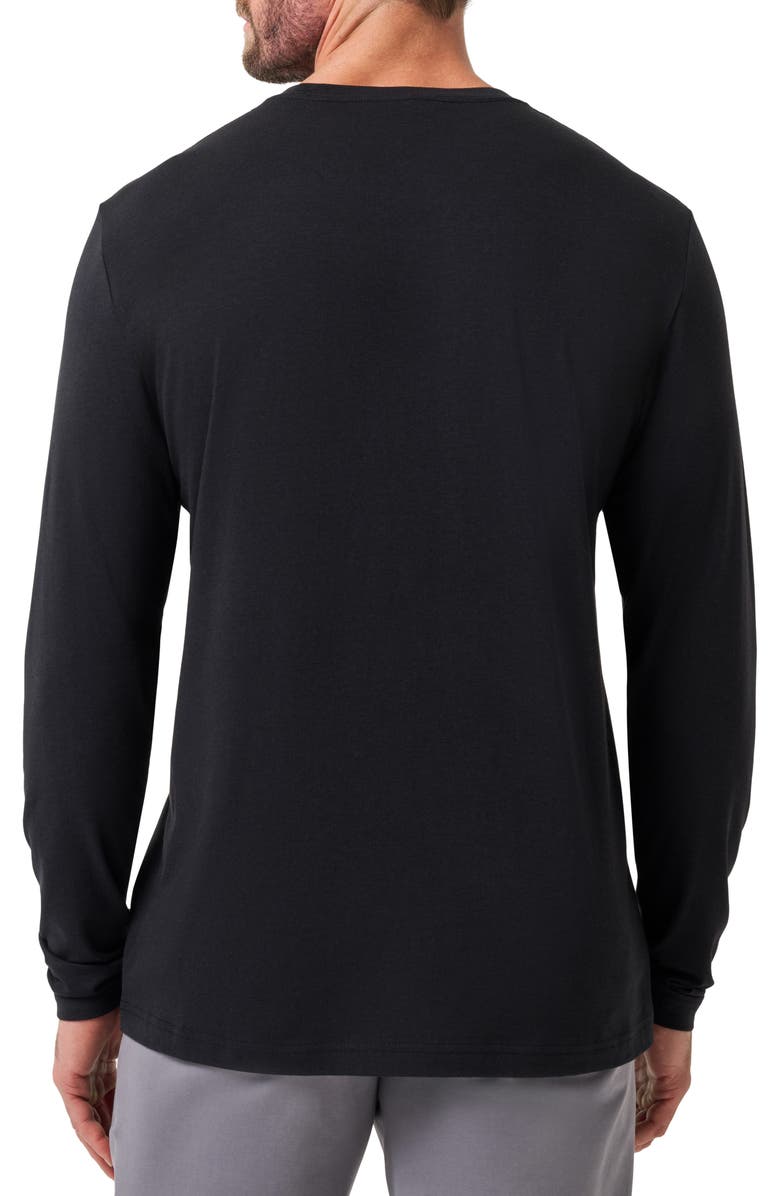 TravisMathew Cloud Crew Long Sleeve T-Shirt, Alternate, color, Black
