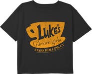Gilmore Girls Girl's Gilmore Girls Luke's Dinner Distressed Logo Graphic Cropped T-Shirt