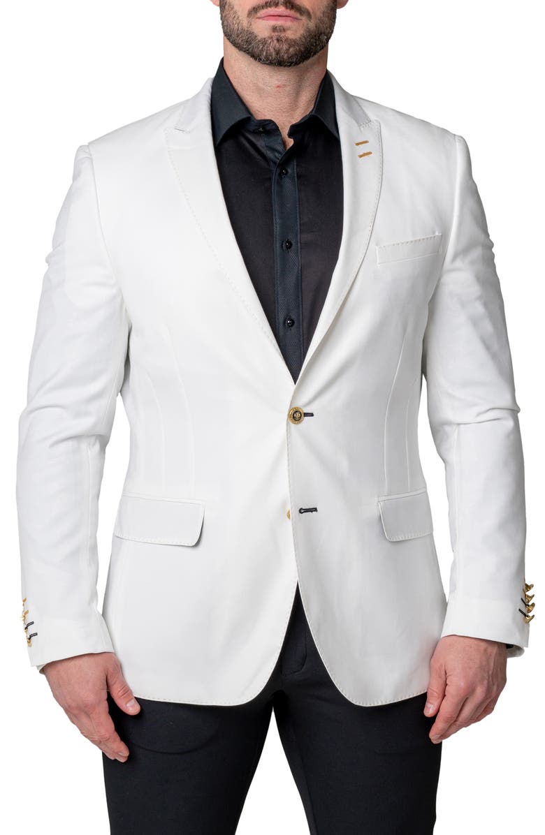 Maceoo Descartes Classic White Sport Coat, Main, color, White