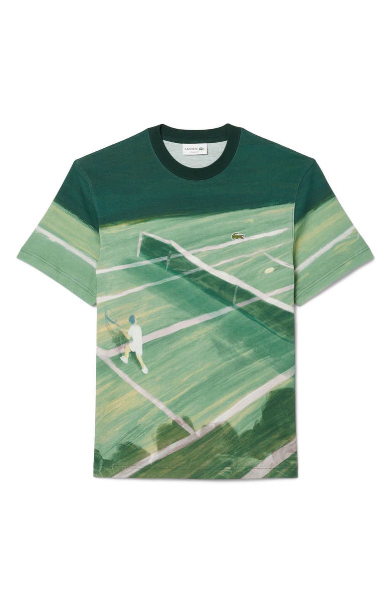 Lacoste Tennis Court Classic Fit Graphic T-Shirt, Main, color,