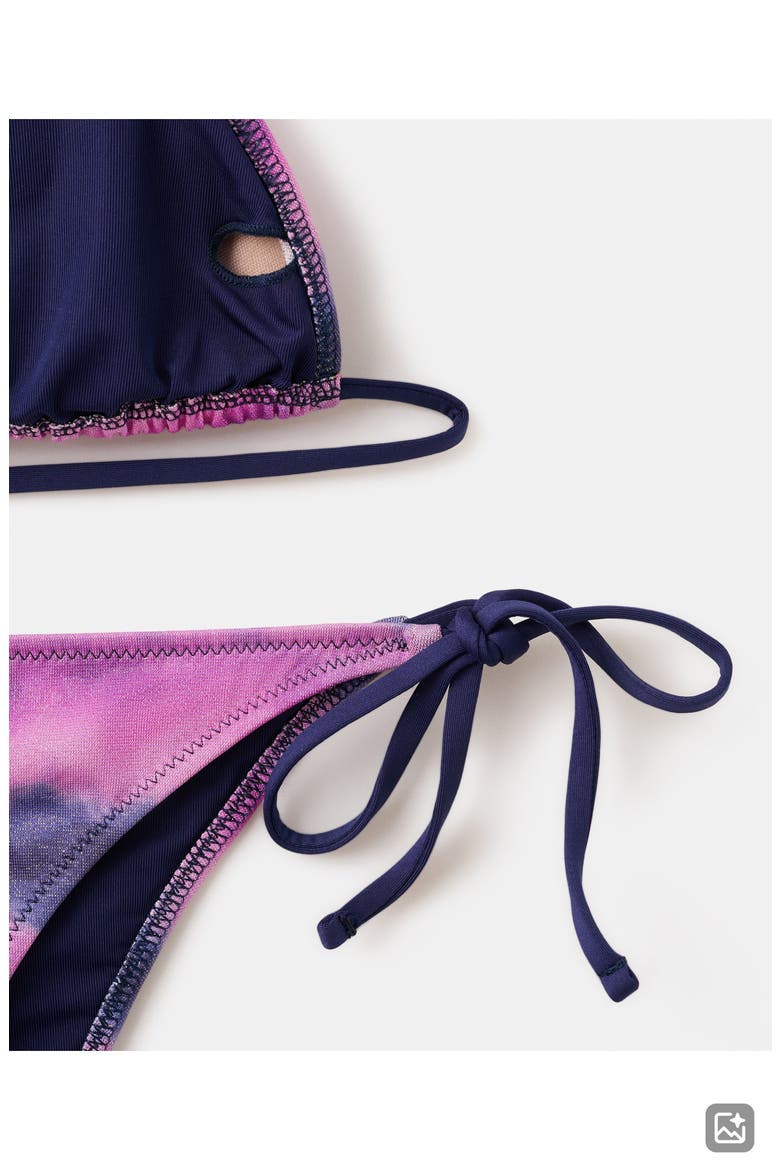Tie Dye Two-Piece Swimsuit, Alternate, color, PURPLE