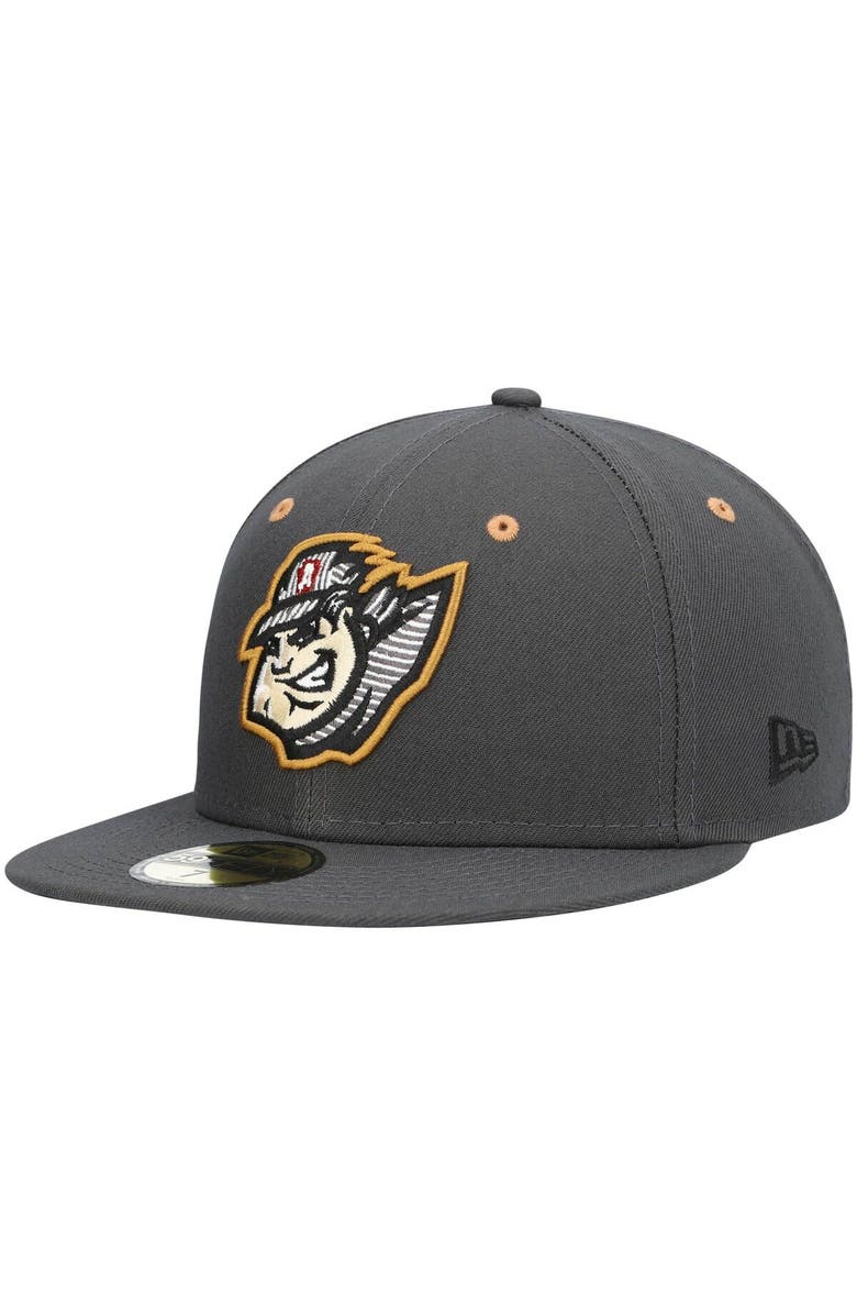 New Era Men's New Era Gray Altoona Curve Road Authentic Collection 59FIFTY Fitted Hat, Main, color,