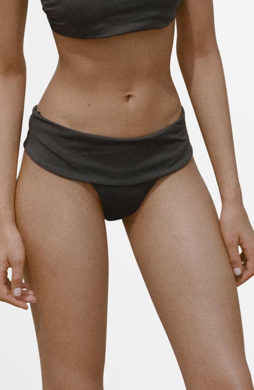 Mango Fold Over Bikini Bottoms In Gray
