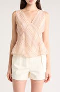 Derek Lam 10 Crosby Alix Stripe Sleeveless Linen & Silk Top