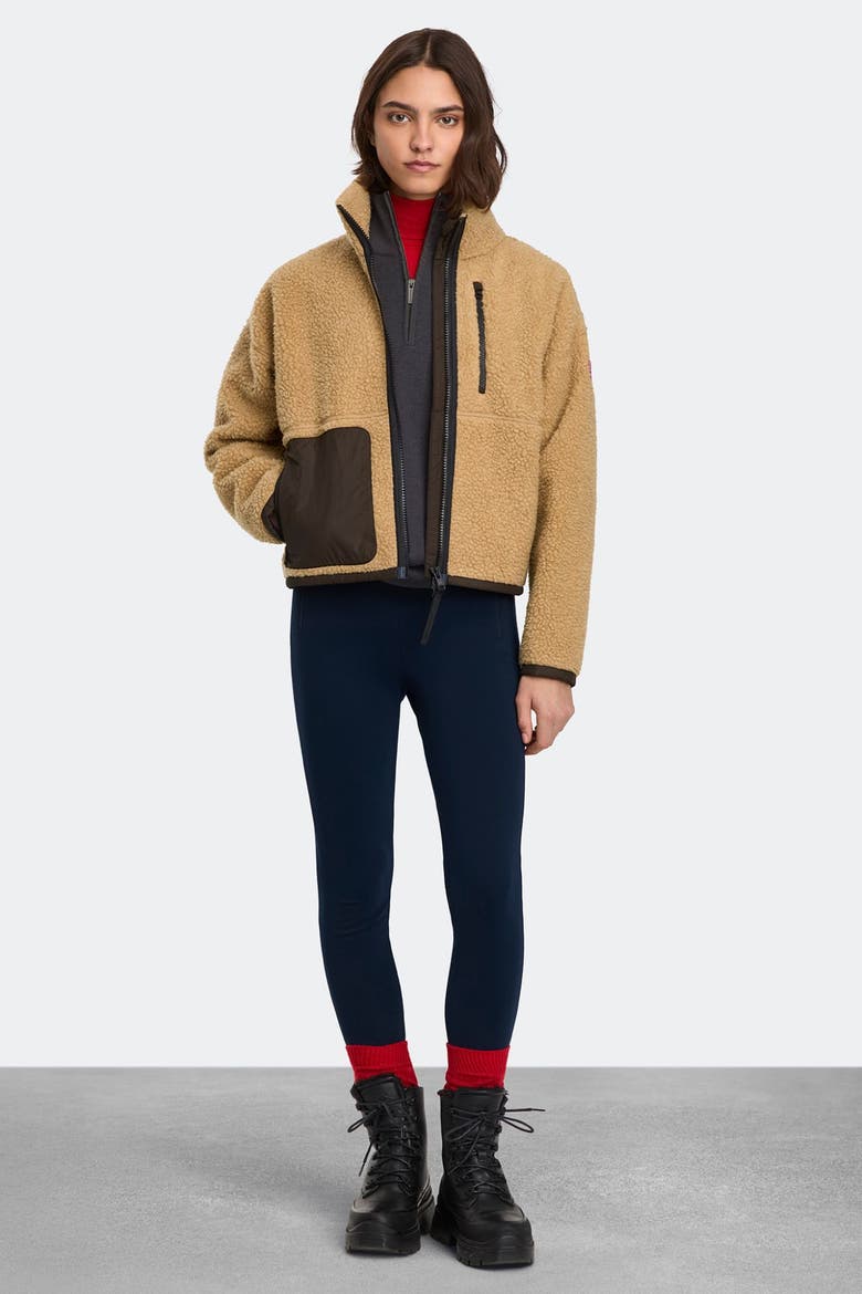 Simcoe Zip Up Fleece Jacket, Alternate, color, Ecru Beige/Terra