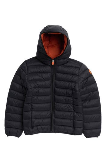 Save The Duck Kids' Wind & Water Resistant Packable Puffer Jacket In Black