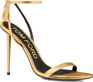 TOM FORD Padlock Naked Metallic Pointy Toe Sandal
