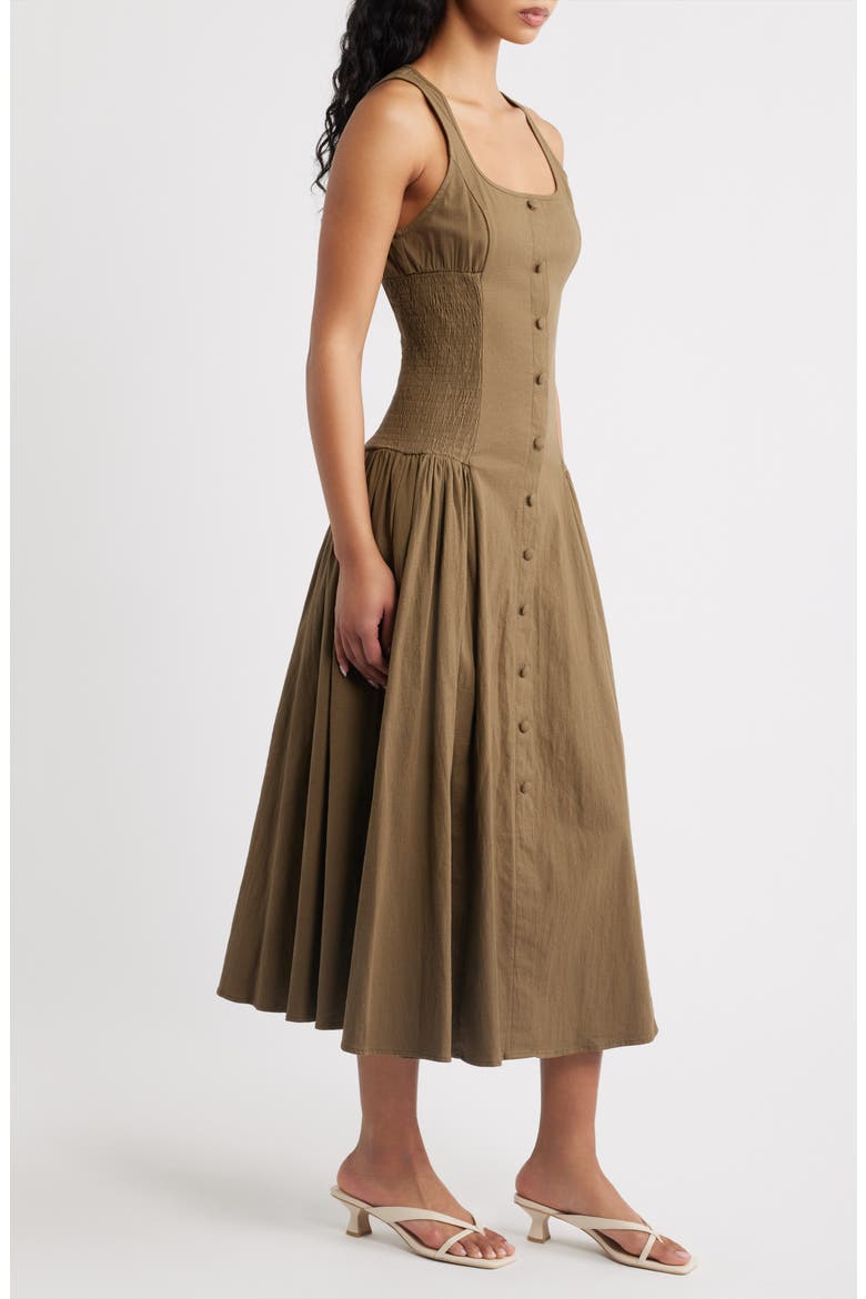 Laguna Button Down Sleeveless Maxi Dress, Alternate, color, MILITARY