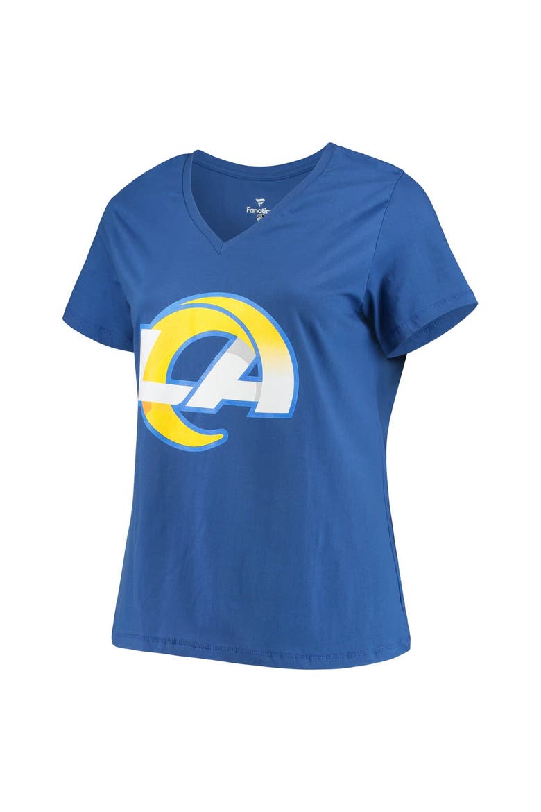 Women's Fanatics Branded Matthew Stafford Royal Los Angeles Rams Plus Size Player Name & Number V-Neck T-Shirt, Alternate, color, Royal