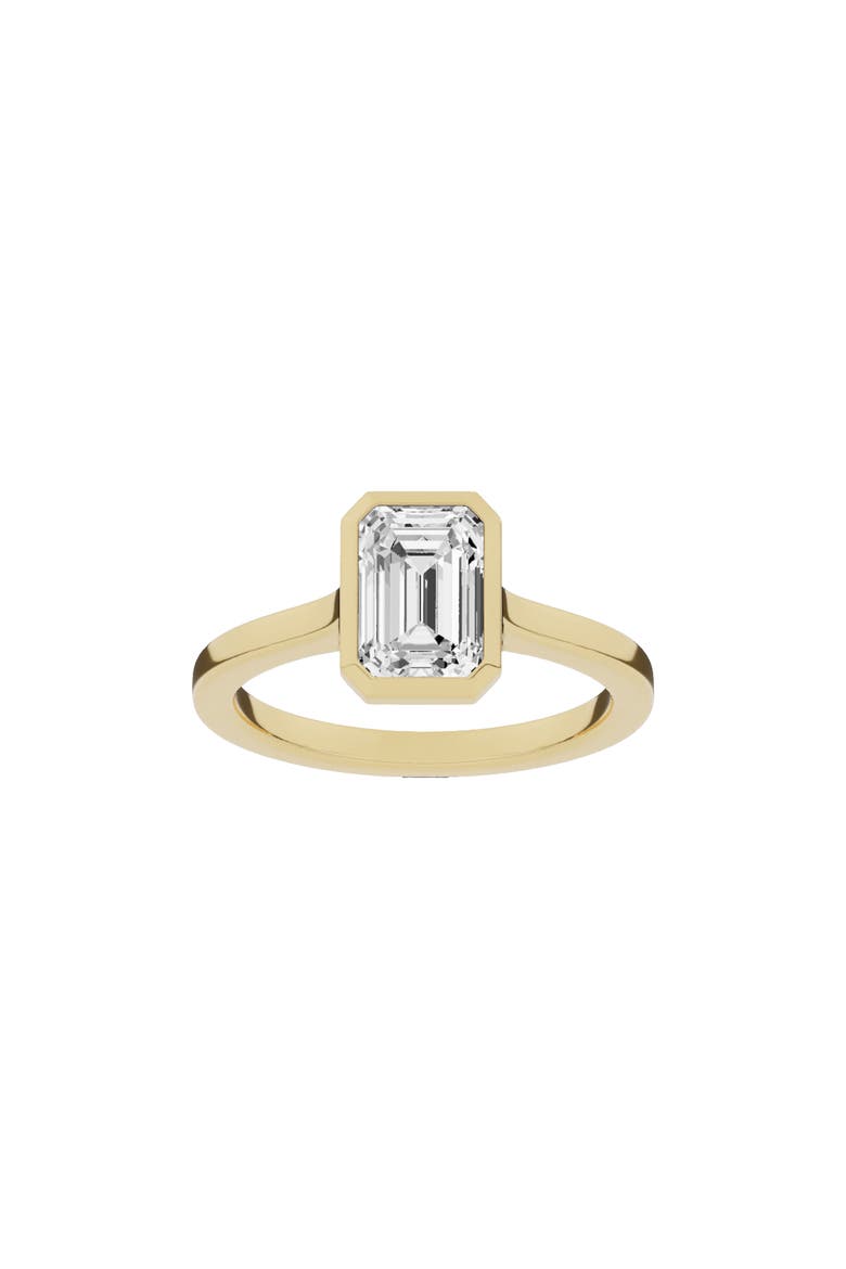 18K Gold Emerald Cut Lab Created Diamond Solitaire Ring - 2.0 ctw (Nordstrom Exclusive), Main, color, 18K YELLOW GOLD