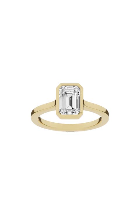 18K Gold Emerald Cut Lab Created Diamond Solitaire Ring - 2.0 ctw (Nordstrom Exclusive)