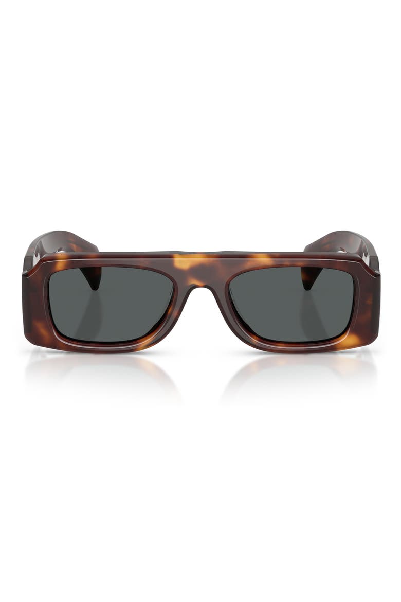 52mm Jil Sander Edition 4 Irregular Sunglasses, Main, color, DARK MAHOGANY / CARBON GREY