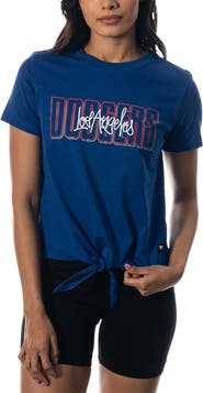THE WILD COLLECTIVE Women's The Wild Collective Royal Los Angeles Dodgers Twist Front T-Shirt
