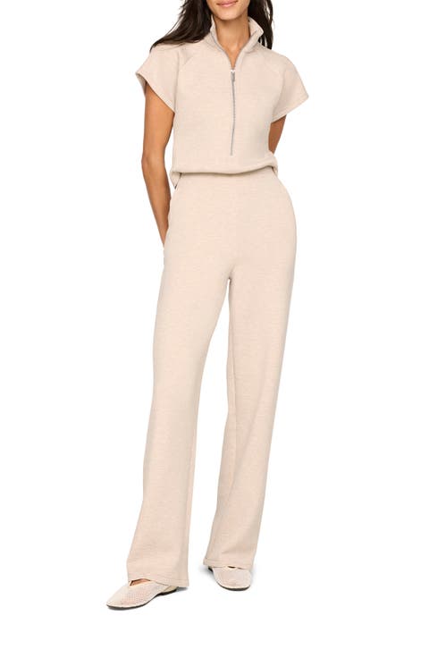 Pintuck Half Zip Jumpsuit