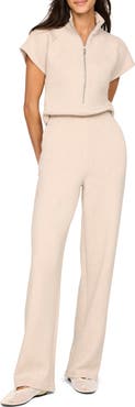 SPANX® Pintuck Half Zip Jumpsuit