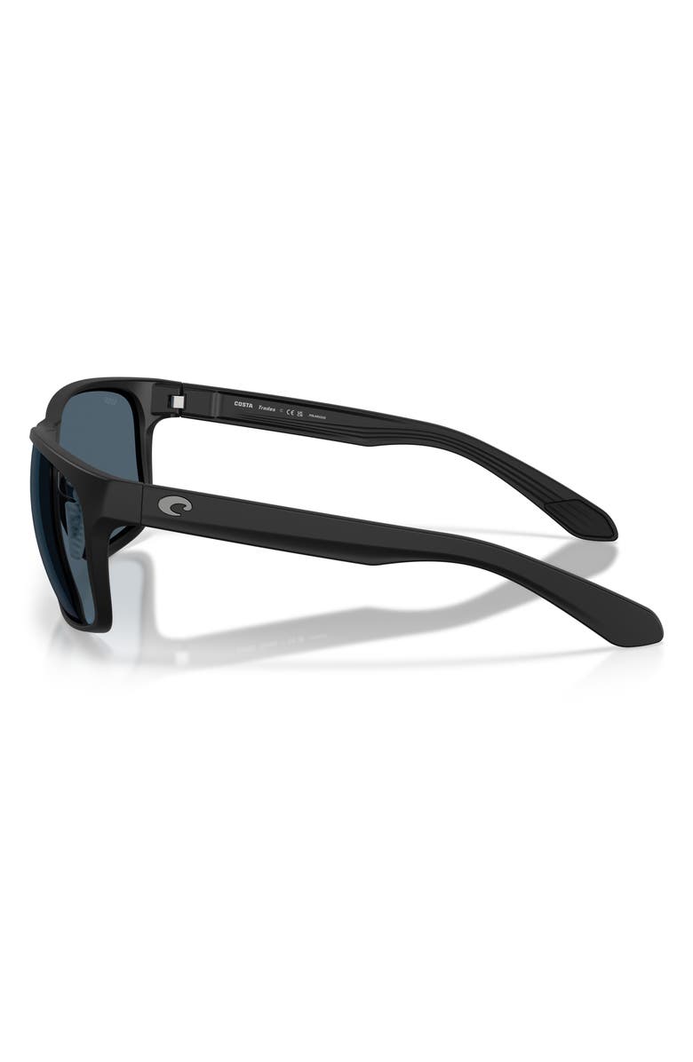 Costa Del Mar Trades 60mm Polarized Square Sunglasses, Alternate, color, Matte Black / Gray 580P