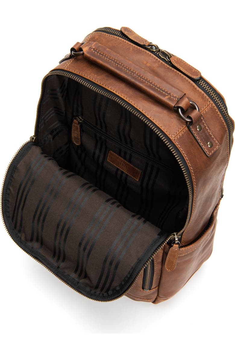 Frye 'Logan' Leather Backpack, Alternate, color, Dark Brown