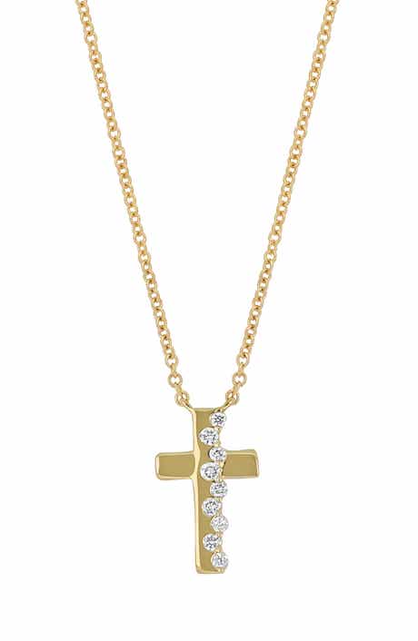 Audrey Diamond Cross Pendant Necklace