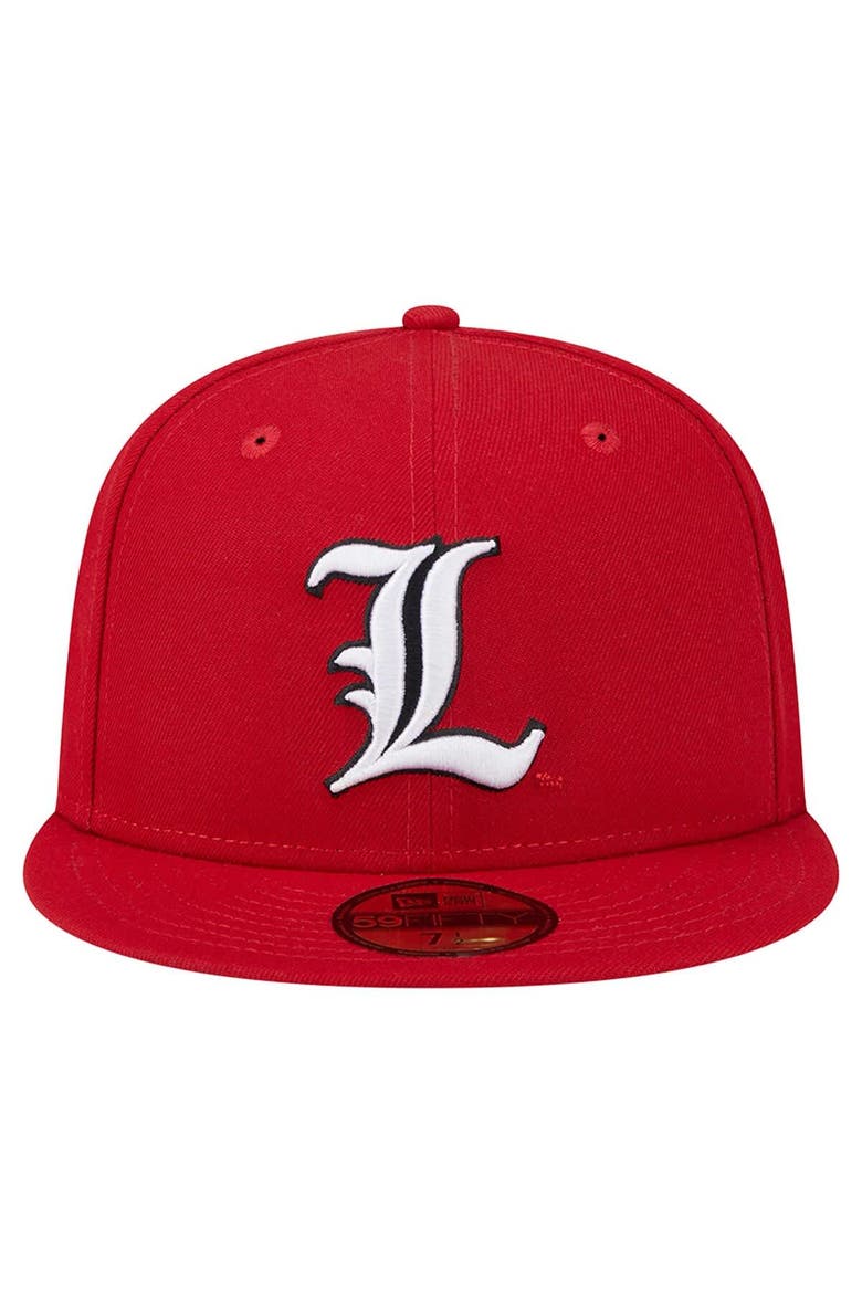 Men's New Era Red Louisville Cardinals 59FIFTY Fitted Hat, Alternate, color, Red