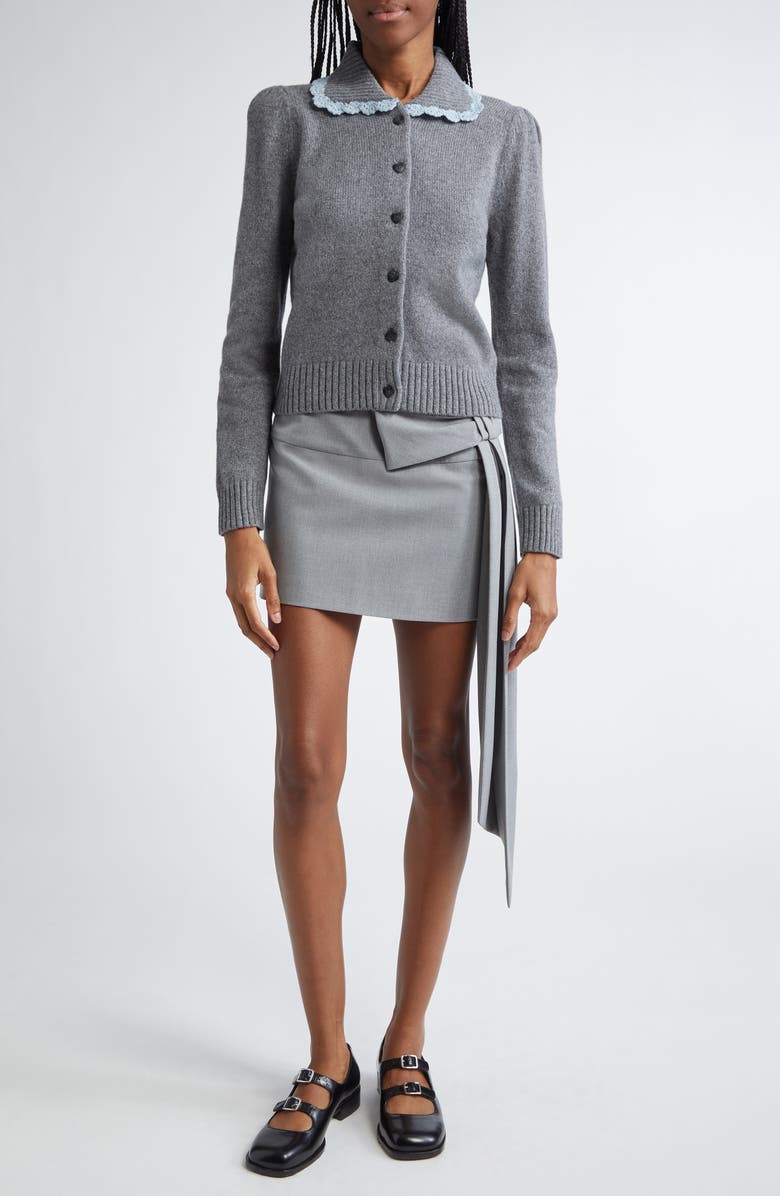 Sandy Liang Roche Lambswool Blend Cardigan, Alternate, color, 