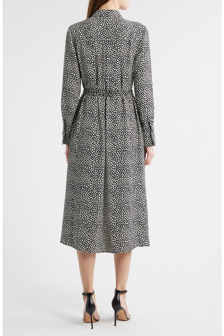 Spotted Around Long Sleeve Midi Shirtdress, Alternate, color, BLACK MULTI