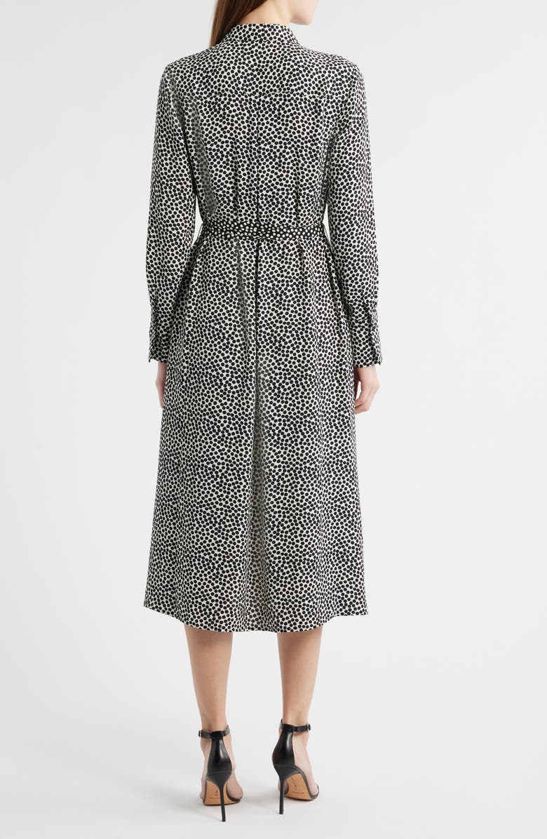 NIC+ZOE Spotted Around Long Sleeve Midi Shirtdress, Alternate, color, Black Multi