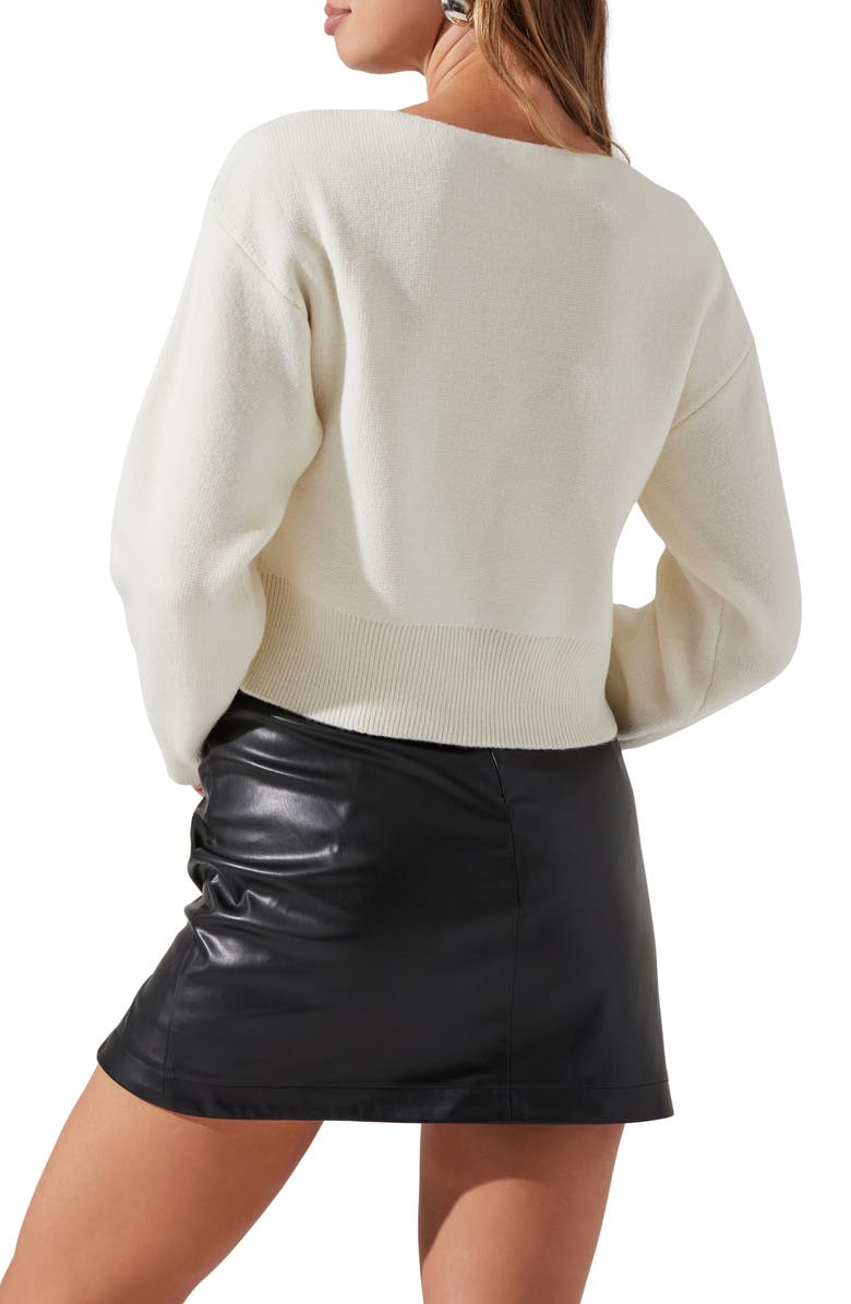 ASTR the Label Embellished Bow Cardigan, Alternate, color, Cream