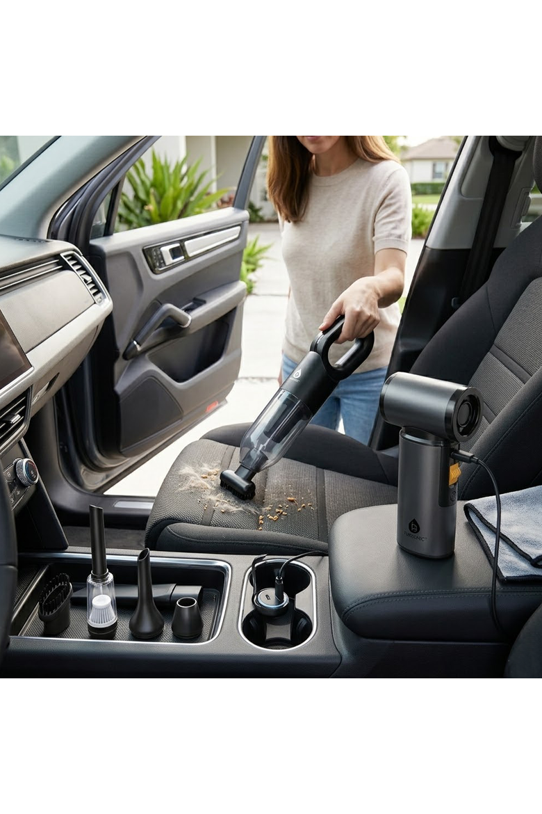 Ultimate Cleaning Bundle 3-in-1 Turbo Air Duster & Cordless Handheld Vacuum, Alternate, color, Black