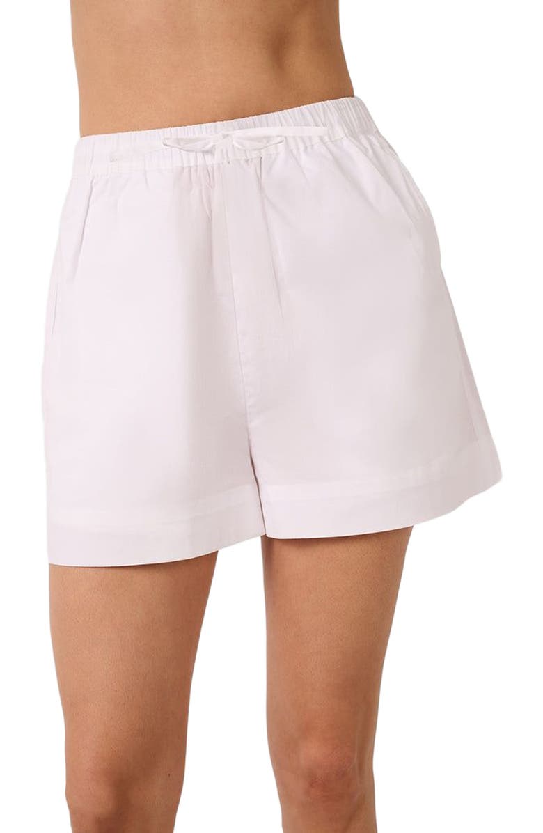 WeWoreWhat Tie Waist Short, Alternate, color, Classic White