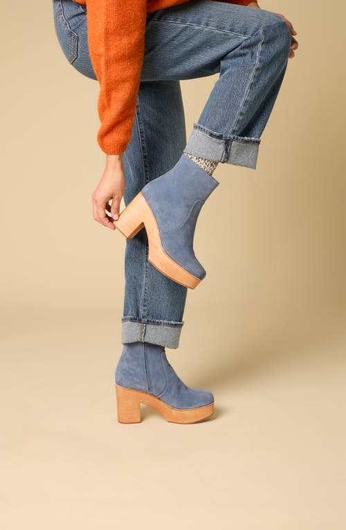 Charlotte Stone Paz Platform Clog Boot In Blue