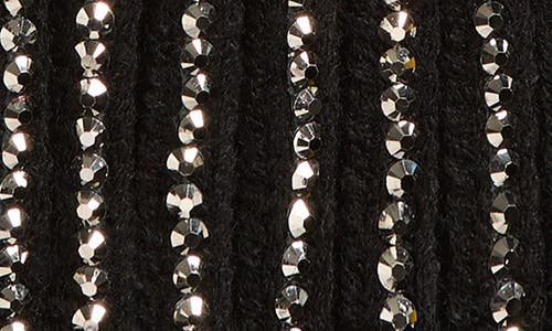 Natasha Stone Embellished Pompom Beanie In Black