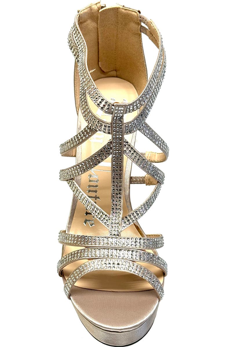 LADY COUTURE Strappy Rhinestone Sandal, Alternate, color, Champagne