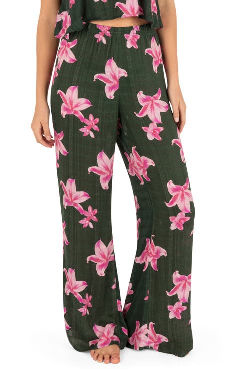 Photoreal Floral Beach Cover-Up Pants