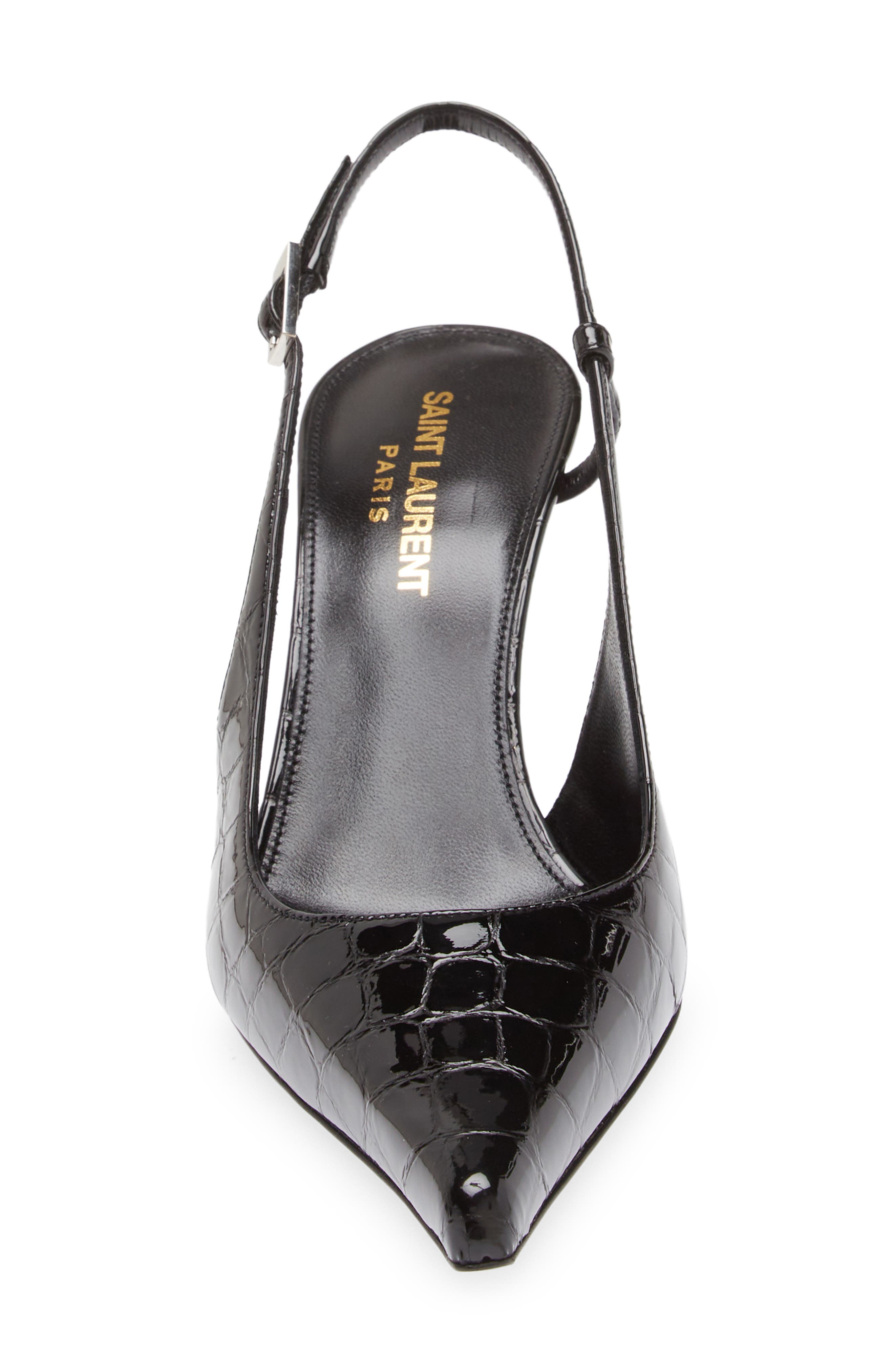 Hacker Pointed Toe Slingback Pump, Alternate, color, BLACK