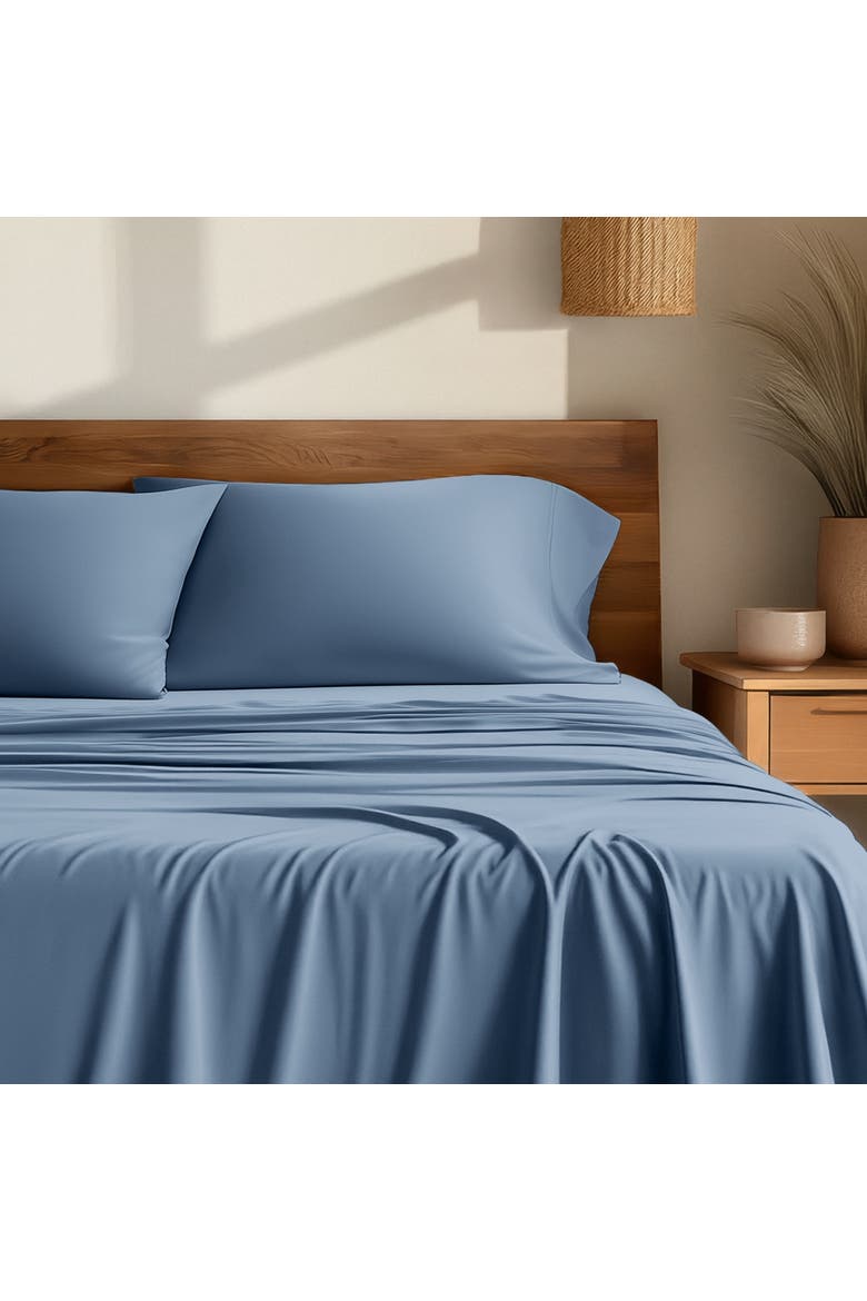Cooling Rayon Sheet Set - Split Head King, Alternate, color, Coronet Blue