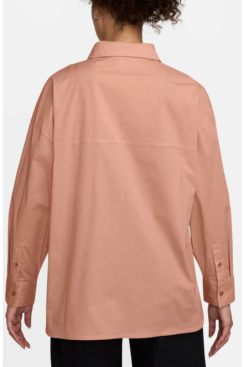 Sportswear Chill Stretch Cotton Poplin Button-Up Shirt, Alternate, color, PARTICLE PINK/ SAIL